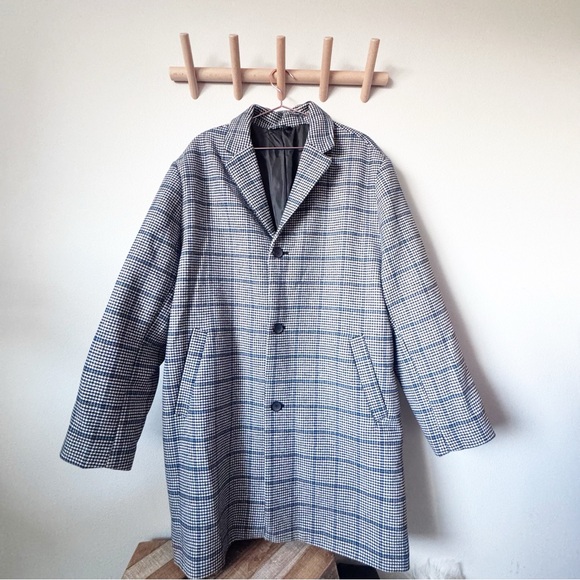 Old Navy Jackets & Blazers - Old Navy Women's Black and White Checkered Trench Coat